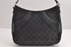 Authentic GUCCI Shoulder Hand Bag Purse GG Canvas Leather 113012 Black 1498J