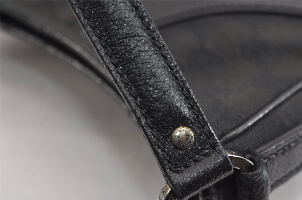 Authentic GUCCI Shoulder Hand Bag Purse GG Canvas Leather 113012 Black 1498J