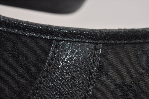 Authentic GUCCI Shoulder Hand Bag Purse GG Canvas Leather 113012 Black 1498J