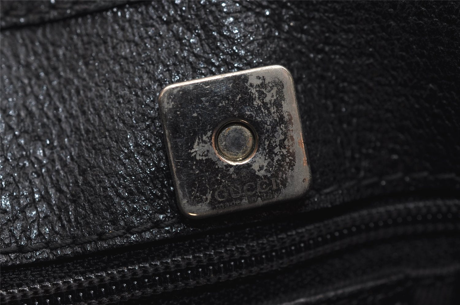 Authentic GUCCI Shoulder Hand Bag Purse GG Canvas Leather 113012 Black 1498J