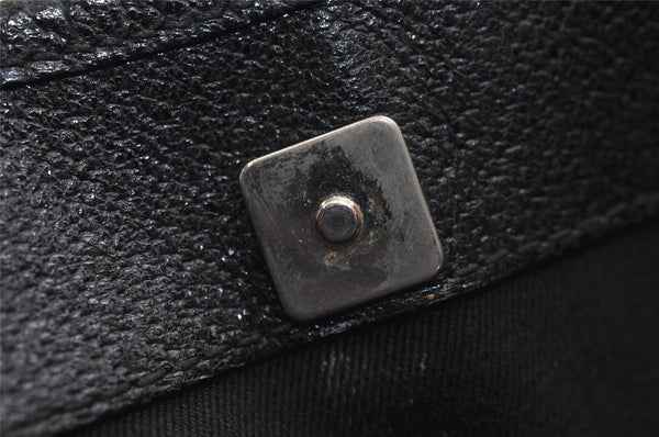 Authentic GUCCI Shoulder Hand Bag Purse GG Canvas Leather 113012 Black 1498J