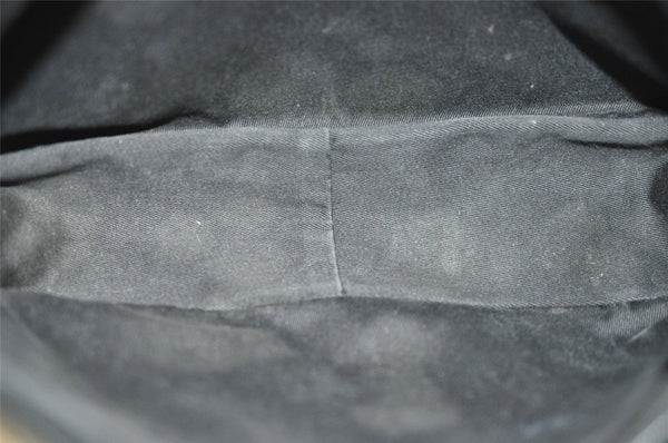 Authentic GUCCI Shoulder Hand Bag Purse GG Canvas Leather 113012 Black 1498J