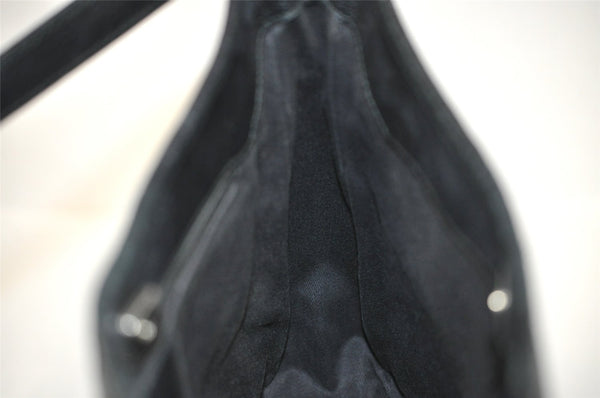 Authentic GUCCI Shoulder Hand Bag Purse GG Canvas Leather 113012 Black 1498J