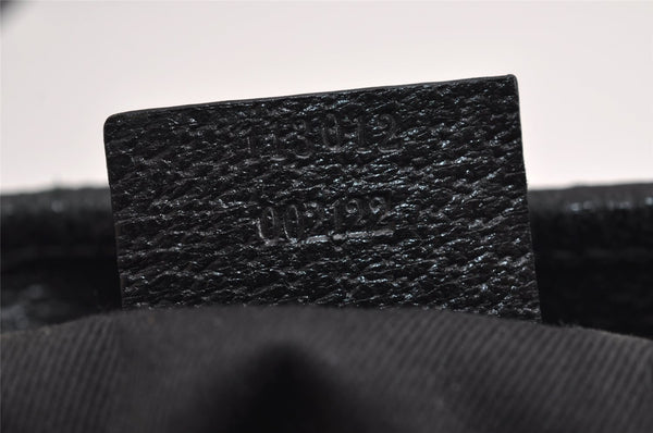 Authentic GUCCI Shoulder Hand Bag Purse GG Canvas Leather 113012 Black 1498J