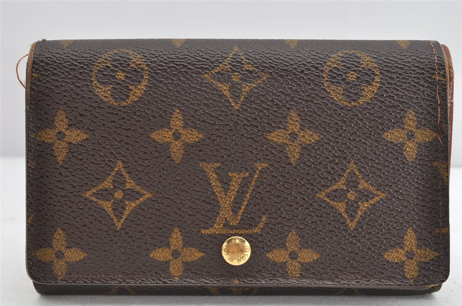 Auth Louis Vuitton Monogram Porte Monnaie Billets Tresor Wallet M61730 LV 1500K