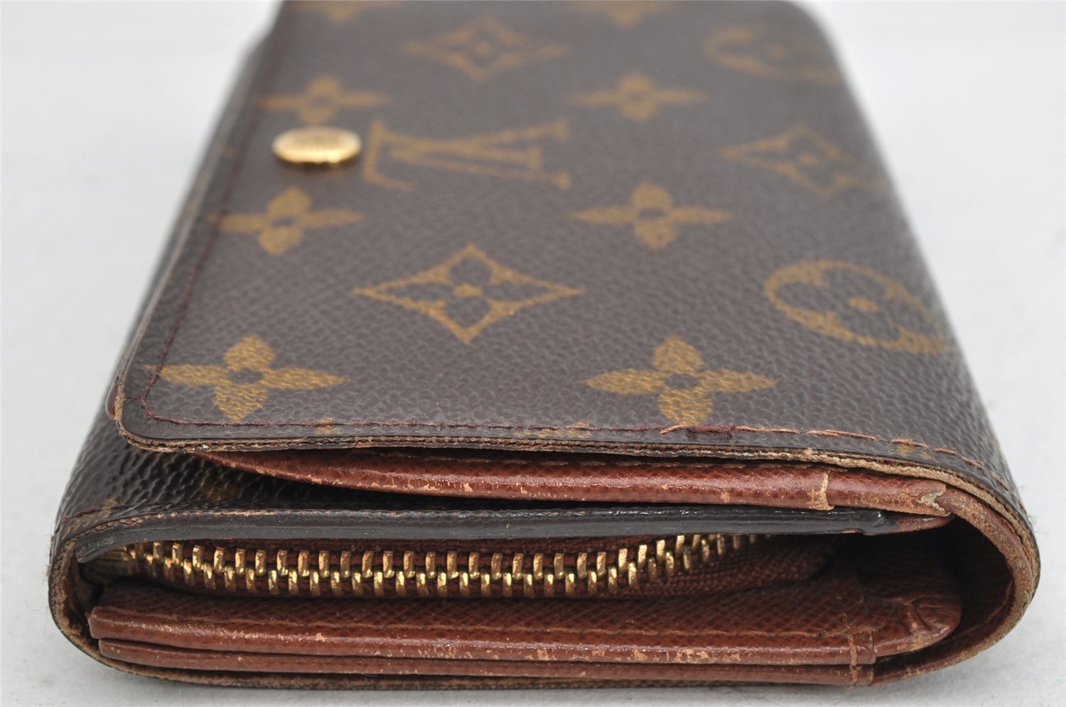 Auth Louis Vuitton Monogram Porte Monnaie Billets Tresor Wallet M61730 LV 1500K