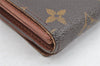 Auth Louis Vuitton Monogram Porte Monnaie Billets Tresor Wallet M61730 LV 1500K