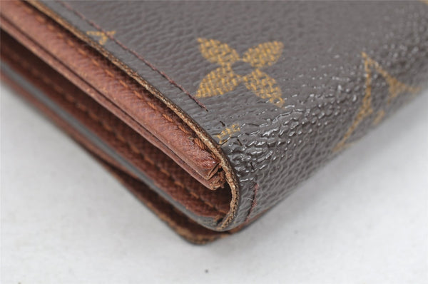 Auth Louis Vuitton Monogram Porte Monnaie Billets Tresor Wallet M61730 LV 1500K