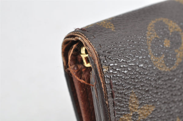 Auth Louis Vuitton Monogram Porte Monnaie Billets Tresor Wallet M61730 LV 1500K