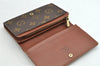 Auth Louis Vuitton Monogram Porte Monnaie Billets Tresor Wallet M61730 LV 1500K