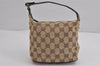 Authentic GUCCI Hand Bag Pouch Purse GG Canvas Leather 0391147 Brown 1501J
