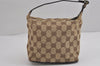 Authentic GUCCI Hand Bag Pouch Purse GG Canvas Leather 0391147 Brown 1501J