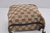 Authentic GUCCI Hand Bag Pouch Purse GG Canvas Leather 0391147 Brown 1501J