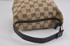 Authentic GUCCI Hand Bag Pouch Purse GG Canvas Leather 0391147 Brown 1501J