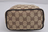 Authentic GUCCI Hand Bag Pouch Purse GG Canvas Leather 0391147 Brown 1501J