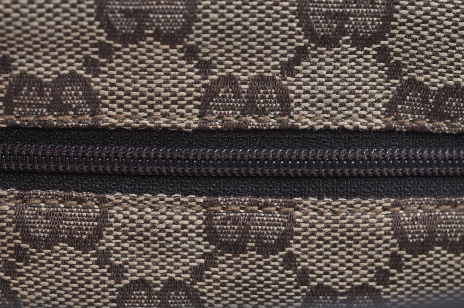 Authentic GUCCI Hand Bag Pouch Purse GG Canvas Leather 0391147 Brown 1501J