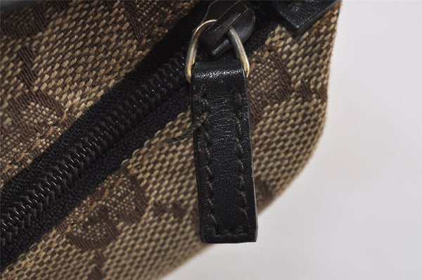 Authentic GUCCI Hand Bag Pouch Purse GG Canvas Leather 0391147 Brown 1501J