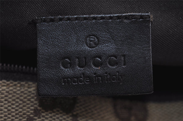 Authentic GUCCI Hand Bag Pouch Purse GG Canvas Leather 0391147 Brown 1501J