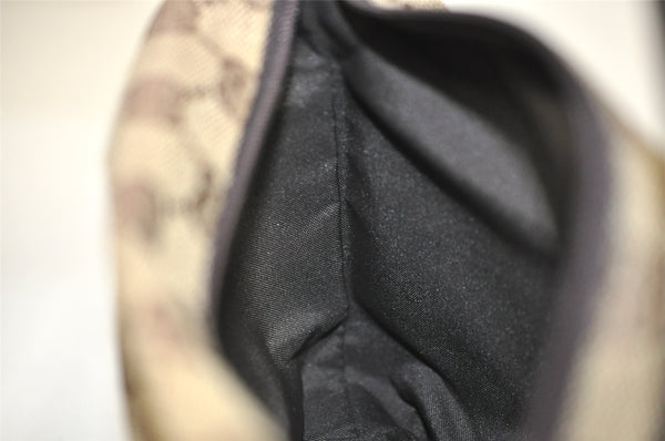 Authentic GUCCI Hand Bag Pouch Purse GG Canvas Leather 0391147 Brown 1501J