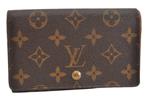 Auth Louis Vuitton Monogram Porte Monnaie Billets Tresor Wallet M61730 LV 1501K