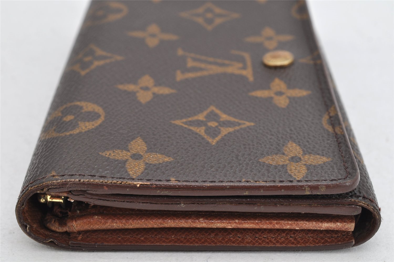 Auth Louis Vuitton Monogram Porte Monnaie Billets Tresor Wallet M61730 LV 1501K