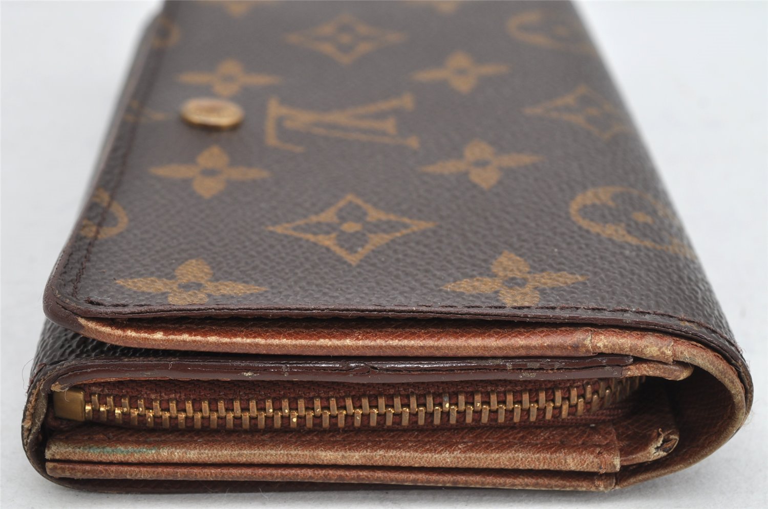 Auth Louis Vuitton Monogram Porte Monnaie Billets Tresor Wallet M61730 LV 1501K