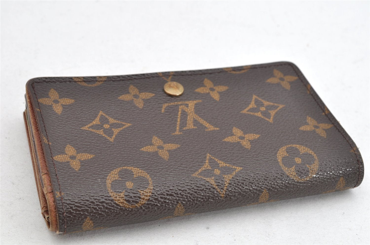 Auth Louis Vuitton Monogram Porte Monnaie Billets Tresor Wallet M61730 LV 1501K