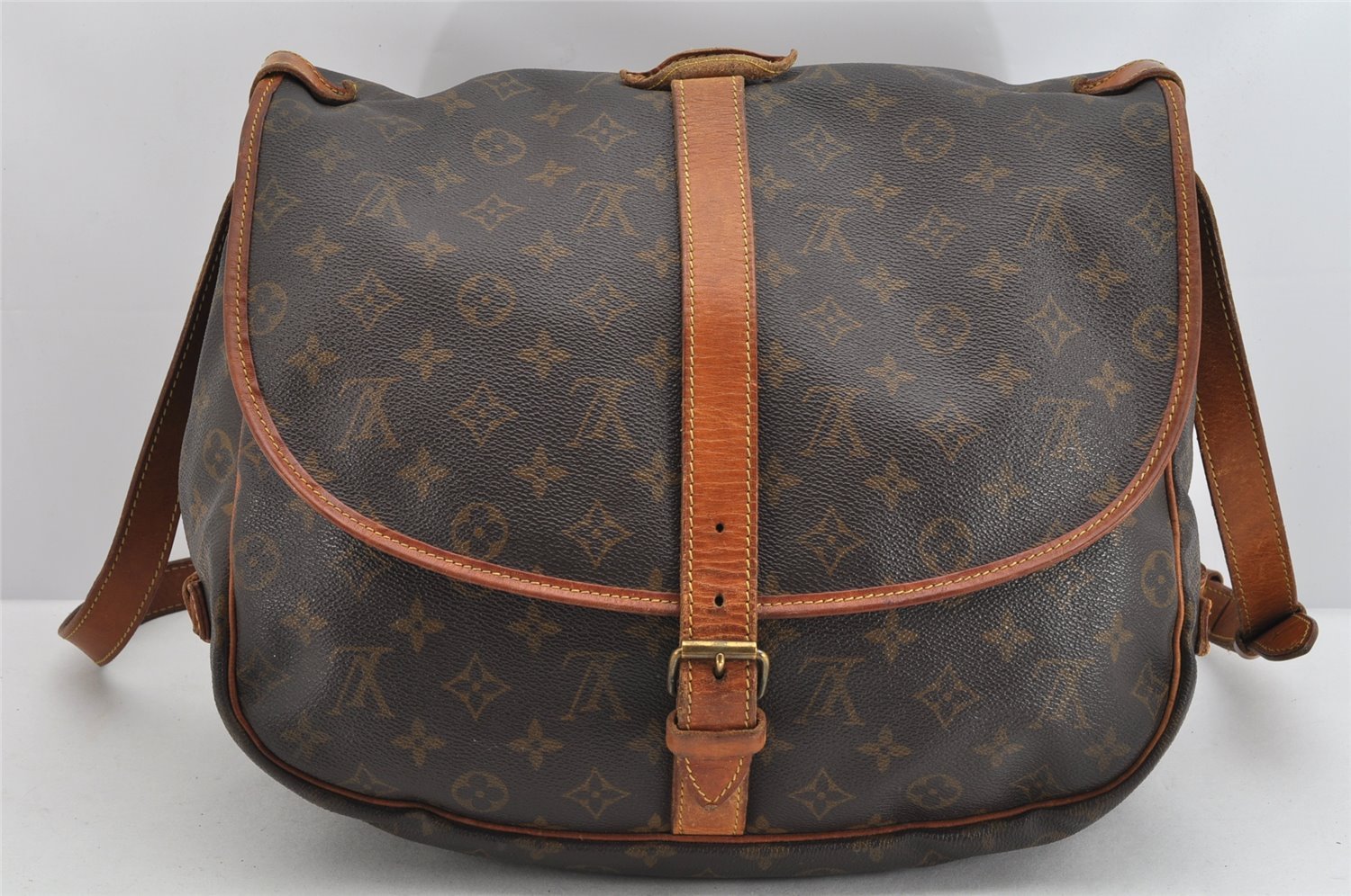 Authentic Louis Vuitton Monogram Saumur 35 Shoulder Cross Bag M42254 LV 1503K