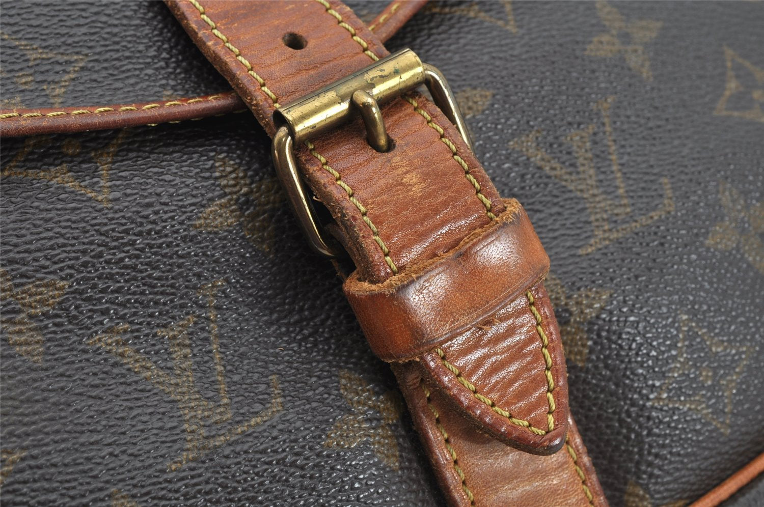 Authentic Louis Vuitton Monogram Saumur 35 Shoulder Cross Bag M42254 LV 1503K