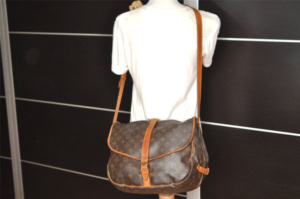 Authentic Louis Vuitton Monogram Saumur 35 Shoulder Cross Bag M42254 LV 1503K