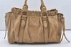 Authentic MIU MIU Vintage Leather 2Way Shoulder Hand Bag Beige 1504J