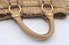 Authentic MIU MIU Vintage Leather 2Way Shoulder Hand Bag Beige 1504J