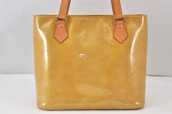 Authentic Louis Vuitton Vernis Houston Shoulder Hand Bag Yellow M91004 LV 1504K