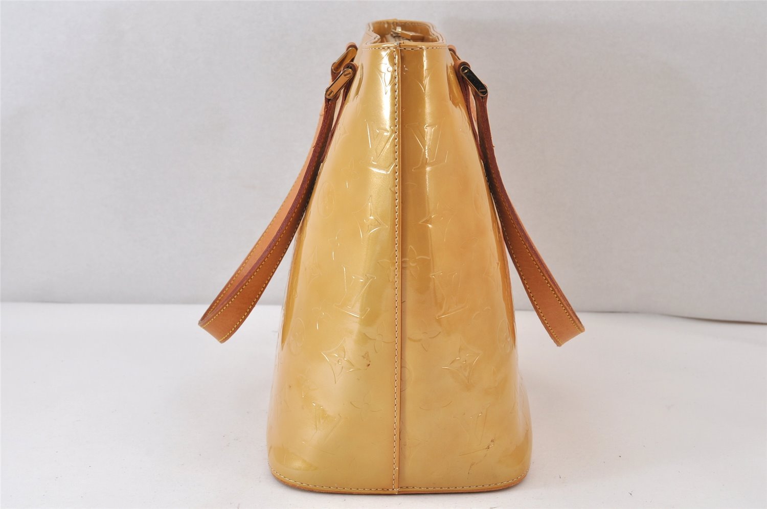 Authentic Louis Vuitton Vernis Houston Shoulder Hand Bag Yellow M91004 LV 1504K