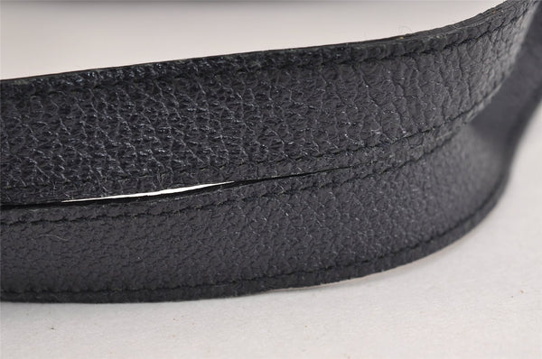 Authentic GUCCI Bamboo Drawstring Backpack Purse Suede Leather Navy Blue 1505J