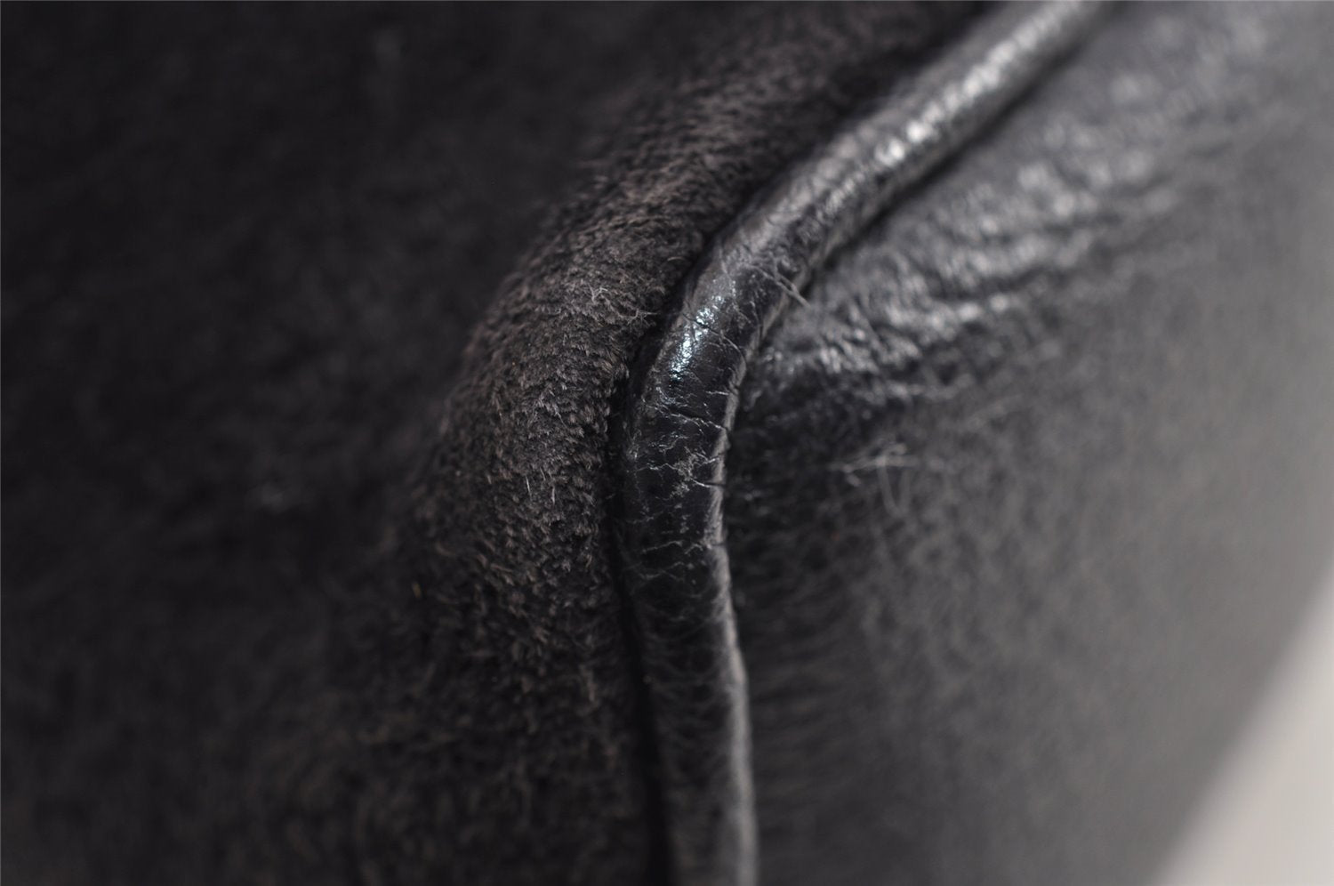 Authentic GUCCI Bamboo Drawstring Backpack Purse Suede Leather Navy Blue 1505J