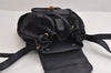 Authentic GUCCI Bamboo Drawstring Backpack Purse Suede Leather Navy Blue 1505J
