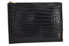 Authentic SAINT LAURENT Clutch Hand Bag Purse Leather 607779 Black YSL 1506J