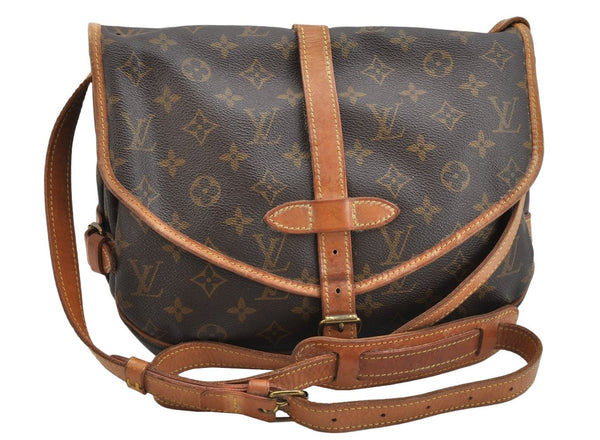Authentic Louis Vuitton Monogram Saumur 30 Shoulder Cross Bag M42256 LV 1506K