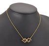 Authentic GIVENCHY G Motif Rhinestone Chain Pendant Necklace Gold Tone 1507J