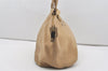 Authentic FENDI Vintage Leather Shoulder Tote Bag Beige 1508J