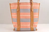 Authentic BURBERRY BLUE LABEL Shoulder Tote Bag Canvas Leather Pink 1509J