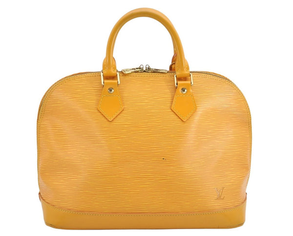Authentic Louis Vuitton Epi Alma PM Hand Bag Yellow M52149 LV 1512K
