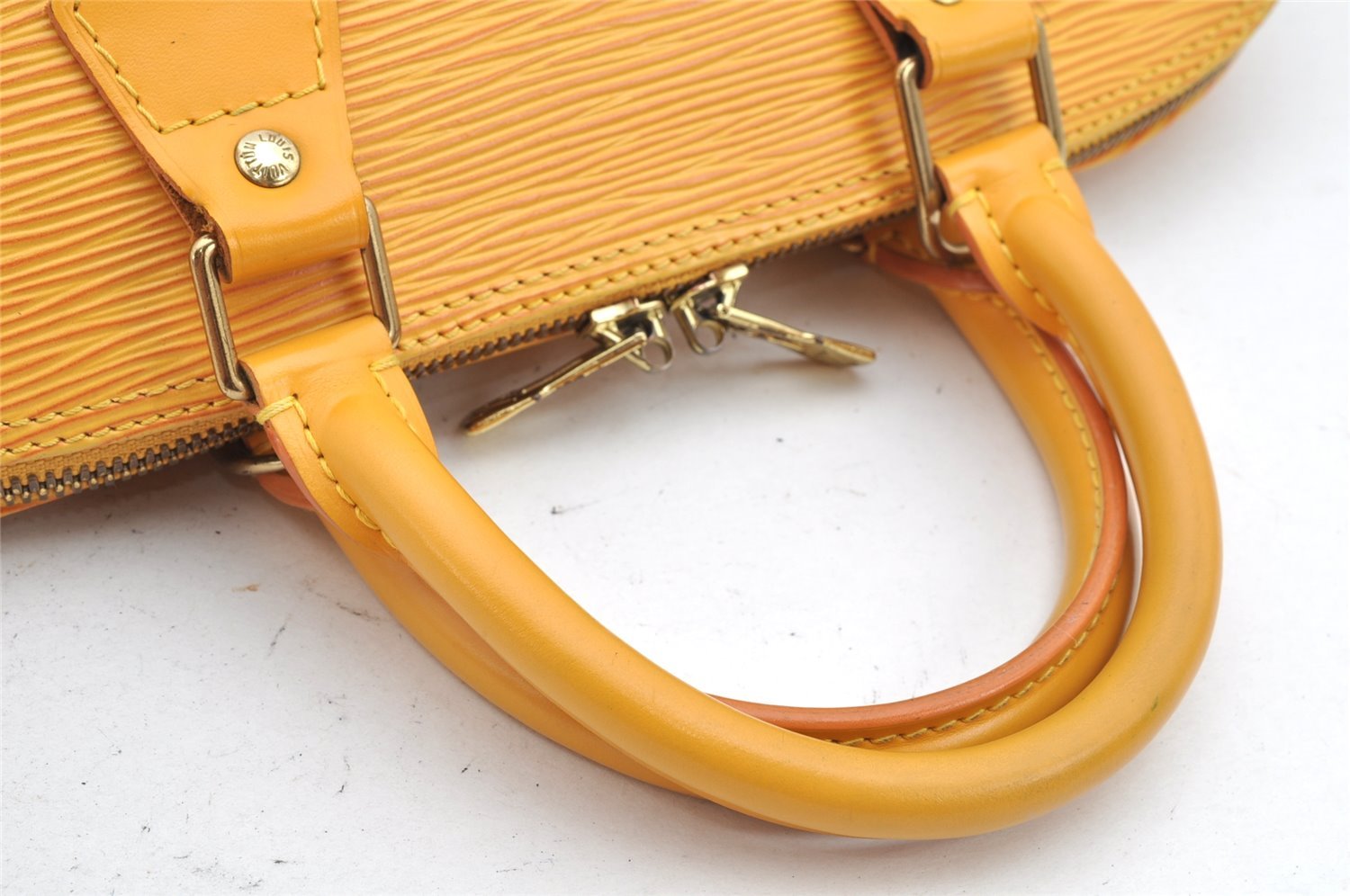 Authentic Louis Vuitton Epi Alma PM Hand Bag Yellow M52149 LV 1512K