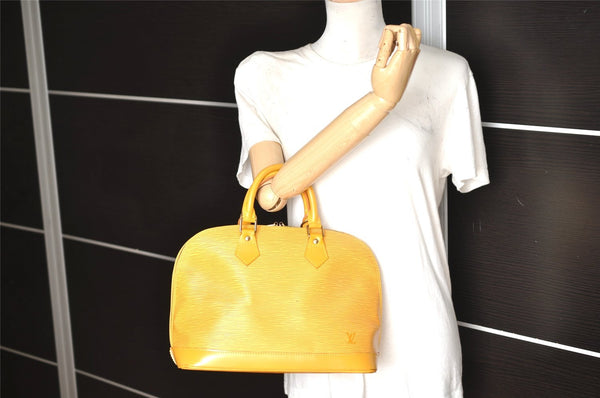 Authentic Louis Vuitton Epi Alma PM Hand Bag Yellow M52149 LV 1512K