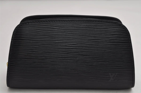 Authentic Louis Vuitton Epi Dauphine Cosmetic Pouch Black M48442 LV 1517K