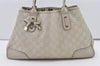 Authentic GUCCI Princy Guccissima GG Leather Tote Bag 163805 White 1520J