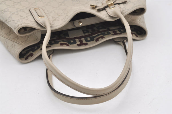 Authentic GUCCI Princy Guccissima GG Leather Tote Bag 163805 White 1520J