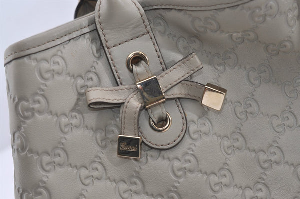 Authentic GUCCI Princy Guccissima GG Leather Tote Bag 163805 White 1520J