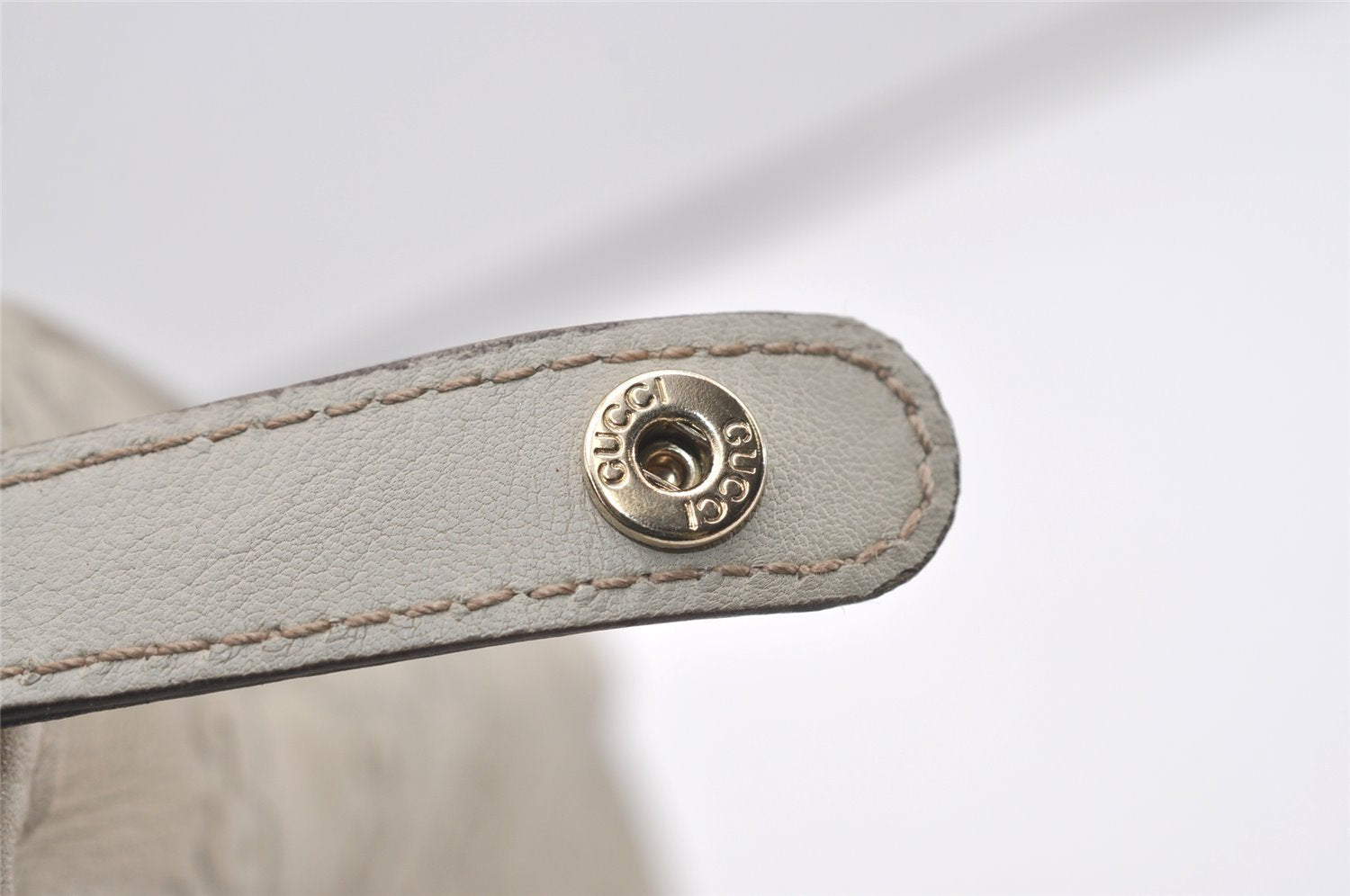 Authentic GUCCI Princy Guccissima GG Leather Tote Bag 163805 White 1520J